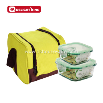 Glass Food Container Crisper with Lunch Bag